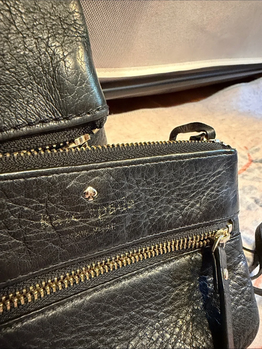 kate spade black pebbled